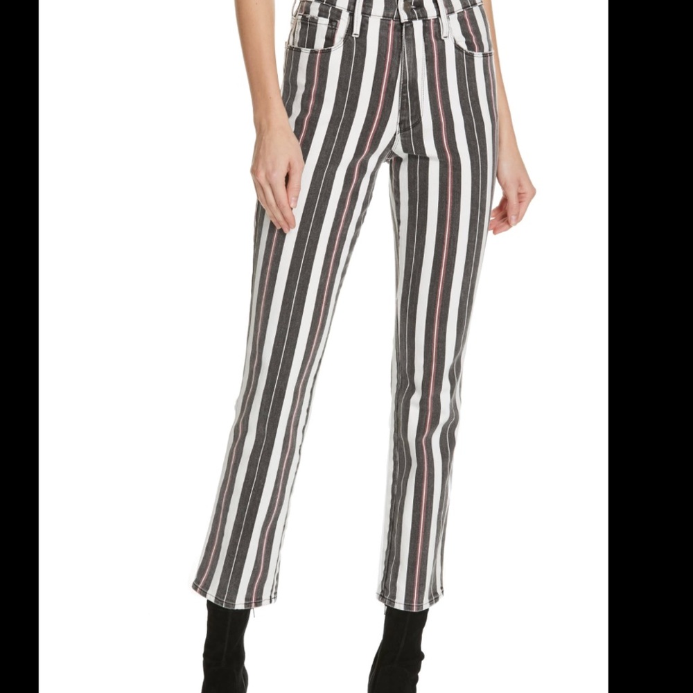 Frame Striped Slender Jean
